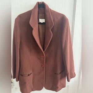 Vintage Henri Bendel Women's Brown Blazer Wool & Cashmere Size 14